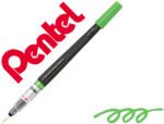 Pincel Com Tinta A Base De Água Pentel Gfl Verde Claro Ponta De Nylon Portátil Com Tampa Recarregavel