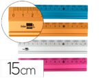 Regua Liderpapel 15 Cm Aluminio Cores Sortidas