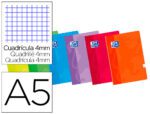 Caderno Agrafado Oxford. Formato A5, com 48 folhas, quadrículado 4 mm. Cores sortidas.