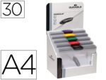 Bolsa Dossier Swingclip com clip lateral e giratório. Formato A4, pack de 30 folhas. Cores sortidas.