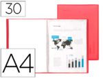 Capa Catálogo Liderpapel 30 bolsas em polipropileno, formato A4. Cor vermelho.