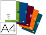 Caderno Agrafado Liderpapel Scriptus. Formato A4, com 48 folhas, papel 90 grs. lisa, sem margem. Cores sortidas.