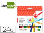 Marcador Feltro Liderpapel Jumbo, caixa com 24 cores.