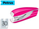 Agrafador Petrus Mod 635 Wow. Capacidade 30 folhas. Cor Fucsia metalizado.