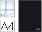 Caderno Agrafado Liderpapel capa preta, formato A4, com 80 folhas, papel de 60 grs. quadrículado. com margem dupla. Cor preto.