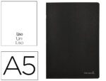 Caderno Agrafado Liderpapel capa preta. Formato A5, com 80 folhas, liso, papel de 60 grs. com margem dupla. Cor preto.