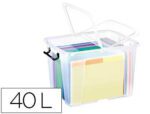 Caixa de Armazenagem Cep 40 litros. Transparente, com tampa, medidas 397X498X329 mm.