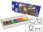 Pintura Óleo Artist, caixa de cartão com 12 cores sortidas. Tubo de 12 ml.