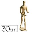 Boneco de Pintura Artits madeira masculino 30 cm. Cor natural.