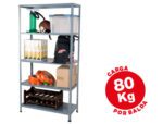 Estante Ar Storage metálica 180X90X40 cm. Com 5 prateleiras, 80Kg por prateleira. Montagem com parafusos, cor cinza.