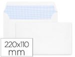 Envelope Liderpapel Americano branco, formato 110X220 mm. Tira de silicone, pack de 25 unidades.