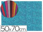 Goma Eva com purpurina Liderpapel, formato 50X70 cm. 60 gr., espessura 2mm. Cor ouro.