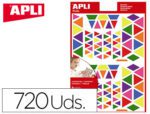 Etiquetas Autoadesivas Triângulo Apli, multicolor Blister de 6 folhas.