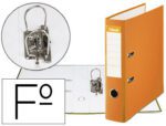 Archivador De Palanca Esselte Carton Forrado Pvc Folio Lomo De 75 Mm Con Rado Naranja