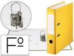 Archivador De Palanca Esselte Carton Forrado Pvc Folio Lomo De 75 Mm Con Rado Amarillo