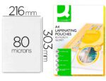 Bolsa De Plastificar Q-Connect 303 X 216 Mm 80 Microns Din A4 Caixa De 100 Unidades