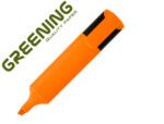 Marcador Fluorescente Greening ponta biselada, cor laranja.