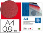 Capa de Encadernação Liderpapel em polipropileno. Formato A4, espessura 0.8 mm. Cor vermelha, pack de 50 unidades.