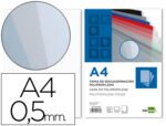 Capa de Encadernação Liderpapel em polipropileno. Formato A4, espessura 0.5 mm. Cor transparente, pack de 100 unidades.