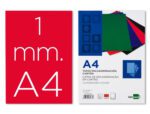 Capa de Encadernação Liderpapel cartão. Formato A4 1 mm. Cor vermelha, pack de 50 unidades.
