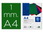 Capa de Encadernação Liderpapel cartão. Formato A4 1 mm. Cor verde, pack de 50 unidades.