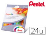 Lápis de Cor Pentel. Caixa com 24 unidades.