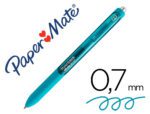 Esferográfica Paper Mate Inkjoy retrátil gel. Pen traço 0,7 mm., cor verde azulado.