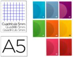 Caderno Agrafado Liderpapel 360 capa de plástico. Formato A5, com 48 folhas, papel de 90 grs. 5mm., com dupla margem. Cores sortidas.
