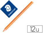 Lápis fluorescente Staedtler Triangular Top Star, cor laranja. Caixa com 12 unidades.