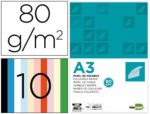 Papel De Cor Liderpapel Din A3 80 Gr 10 Cores Sortidas Embalagem De 100 Folhas