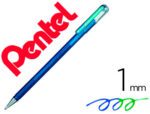 Roller Pentel K110 Dual Metallic, cor azul e verde.