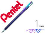 Roller Pentel K110 Dual Metallic, cor violeta e azul.
