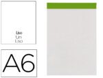 Bloco de Apontamentos Liderpapel liso. Formato A6 com 80 folhas. Gramagem 60 G/M2. Perfurado, sem capa.