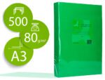 Papel De Cor Q-Connect Din A3 80 Gr Verde Intenso Embalagem De 500 Folhas