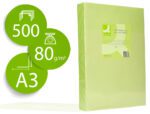 Papel De Cor Q-Connect Din A3 80 Gr Verde Neon Embalagem De 500 Folhas