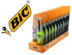 Isqueiro Bic Megalighter. Com gancho retrátil. Nível de gás visível.