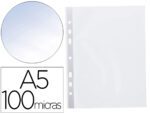 Bolsa Catálogo/Mica cristal Q-Connect. Formato A5. 100 microns. 6 furos.