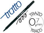Marcador Tratto Office Fine ponta de fibra. Traço 0,7 mm., cor preto.