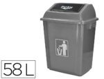 Contentor de Lixo Industrial Q-Connect com tampa de empurrar. Capacidade 58 litros, tamanho 470X330X760 mm.