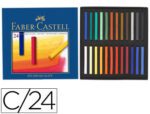 Giz Pastel Faber Castell, estojo em cartão 24 cores sortidas.