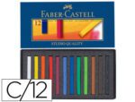 Giz Pastel Faber Castell, estojo em cartão 12 cores sortidas.