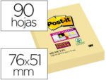 Bloco de Notas Adesivas Super Sticky 51X76 mm. Com 90 folhas. Cor amarelo canário.