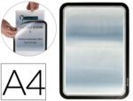 Moldura Porta-Anuncio Adesiva Com Fecho Magnetico Tarifold Din A4 Em Pvc Cor Preto Pack De 2 Unidades