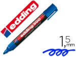 Marcador Permanente Edding 300, ponta redonda 1,5 mm., cor azul.