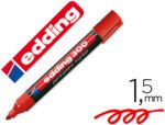 Marcador Permanente Edding 300, ponta redonda 1,5 mm., cor vermelho.