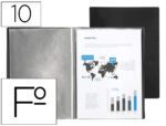 Capa Catálogo Liderpapel com espiral, 10 bolsas em polipropileno fólio. Cor preto.