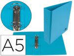 Pasta Liderpapel Cartao Forrado Pvc Din A5 2 Aneis 40 Mm Redondos Azul