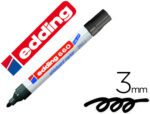 Marcador Edding 660 para quadro branco, ponta redonda 3 mm. Recarregável, cor preto.