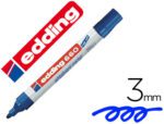 Marcador Edding 660 para quadro branco, ponta redonda 3 mm. Recarregável, cor azul.