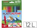 Lápis Cera Plastialpino. Caixa com 12 cores.